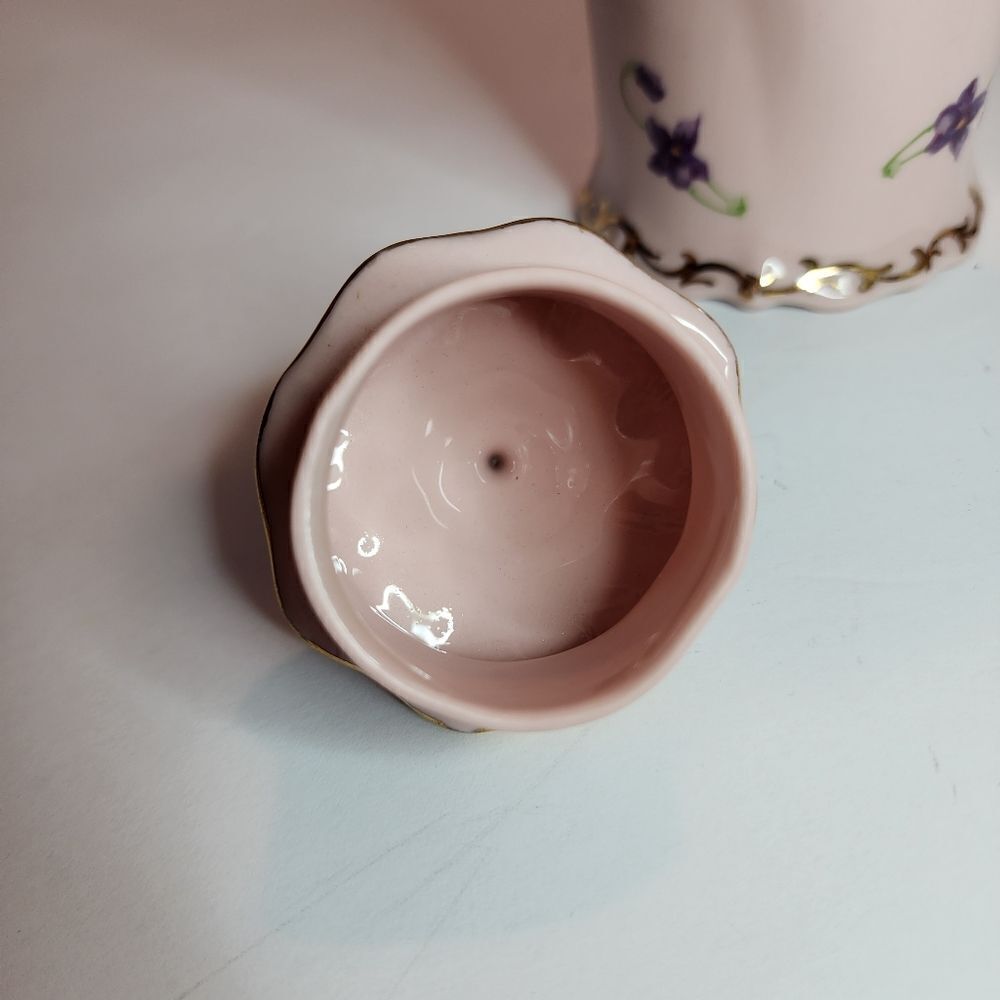 Leneige Vintage Pink and Gold Porcelean Tea Set With Purple Violets - Picture 8 of 16